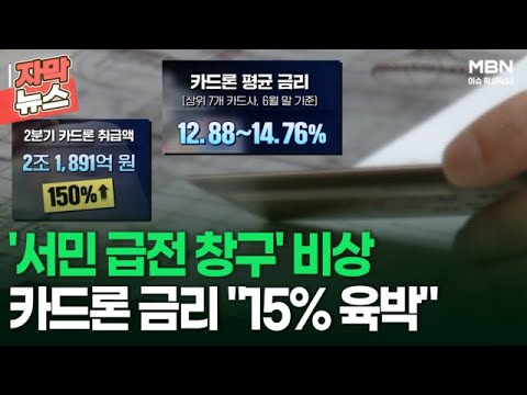 카드론 금리, 15% 육박… 레고랜드 사태 이후 최고치 경고 카드론 금리, 15% 육박… 레고랜드 사태 이후 최고치 경고
