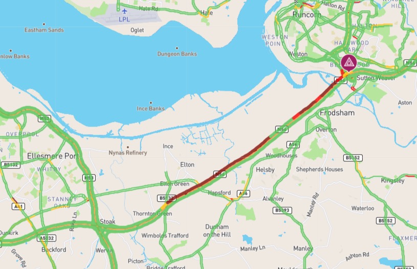 Delays On The M56 Near Cheshire/Deeside Border Due To Collision Delays On The M56 Near Cheshire/Deeside Border Due To Collision