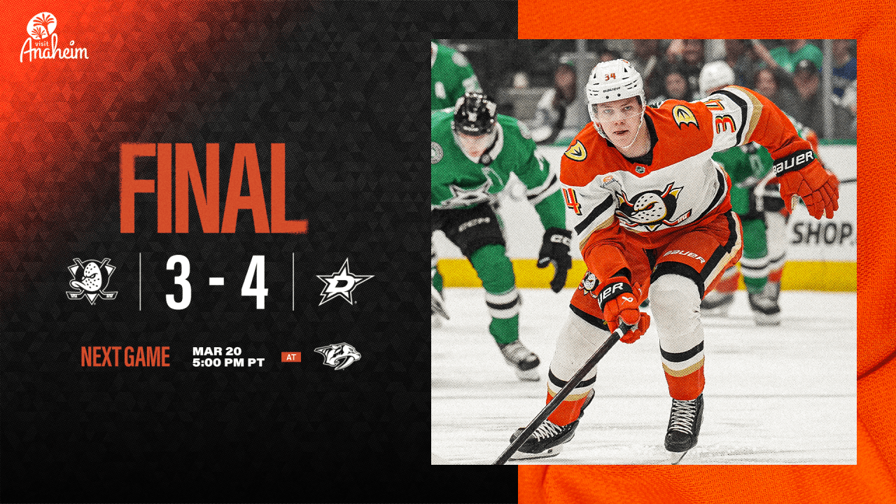 Ducks' Carlsson Scores Twice, But Overtime Loss To Stars