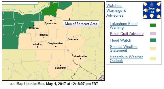 Flash Flood Threat: Cayuga County Under Warning Until Tuesday Night Flash Flood Threat: Cayuga County Under Warning Until Tuesday Night