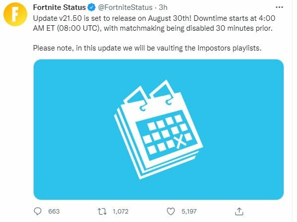 Fortnite Server Outage? Update 34.30 Downtime And What's New Fortnite Server Outage? Update 34.30 Downtime And What's New