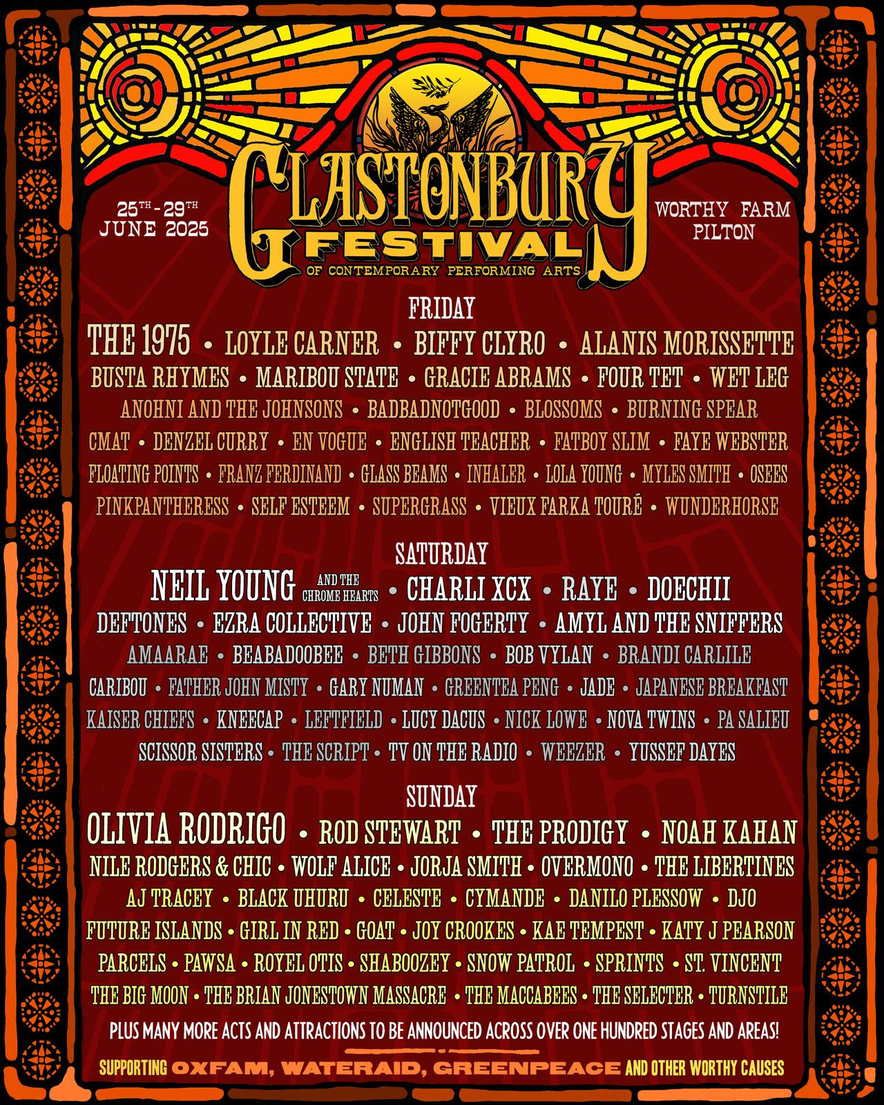 Glastonbury 2025: Olivia Rodrigo And The 1975 Join The Lineup Glastonbury 2025: Olivia Rodrigo And The 1975 Join The Lineup