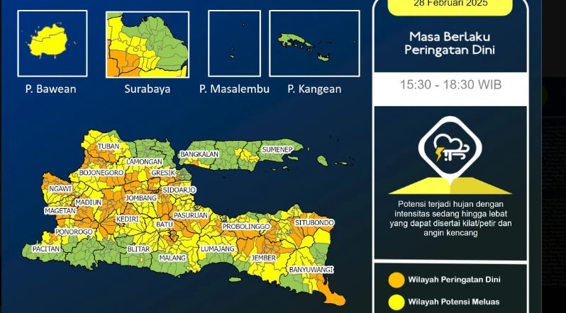 Jawa Timur: Peringatan Hujan Dan Kondisi Cuaca 24 Maret Jawa Timur: Peringatan Hujan Dan Kondisi Cuaca 24 Maret