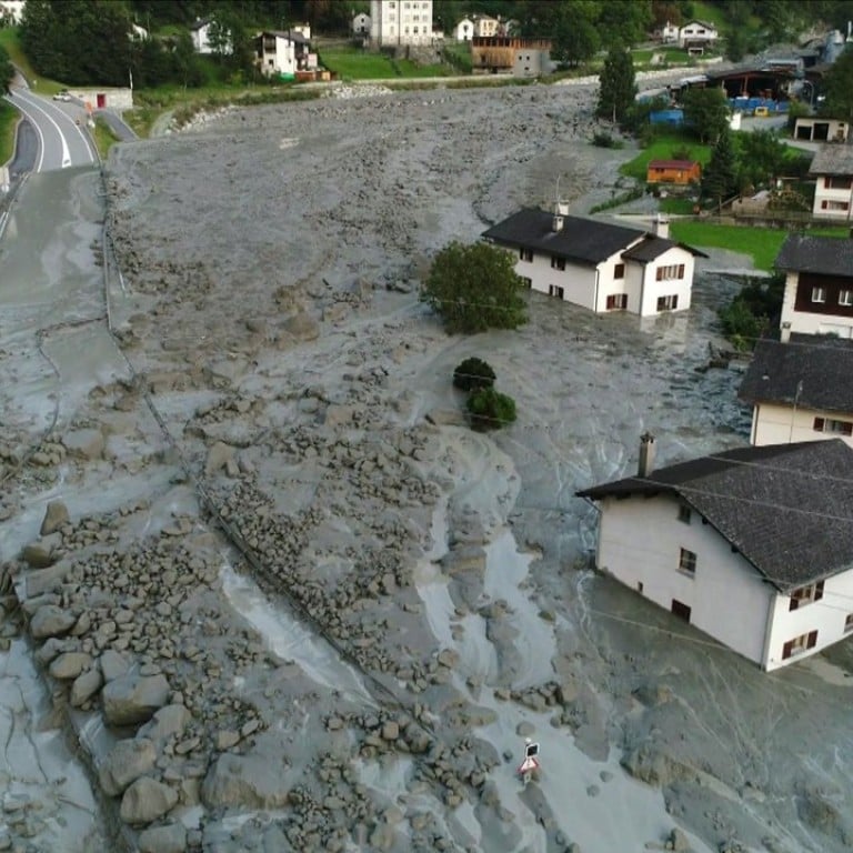Landslide Threat Forces Livestock Evacuation In Swiss Alps Landslide Threat Forces Livestock Evacuation In Swiss Alps