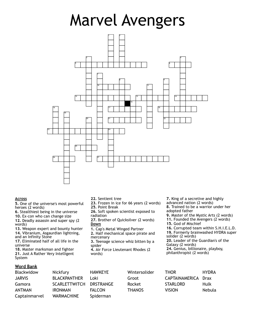 Marvel Avengers Crossword Clue Explained: May 1 NYT Mini Crossword Solution Marvel Avengers Crossword Clue Explained: May 1 NYT Mini Crossword Solution