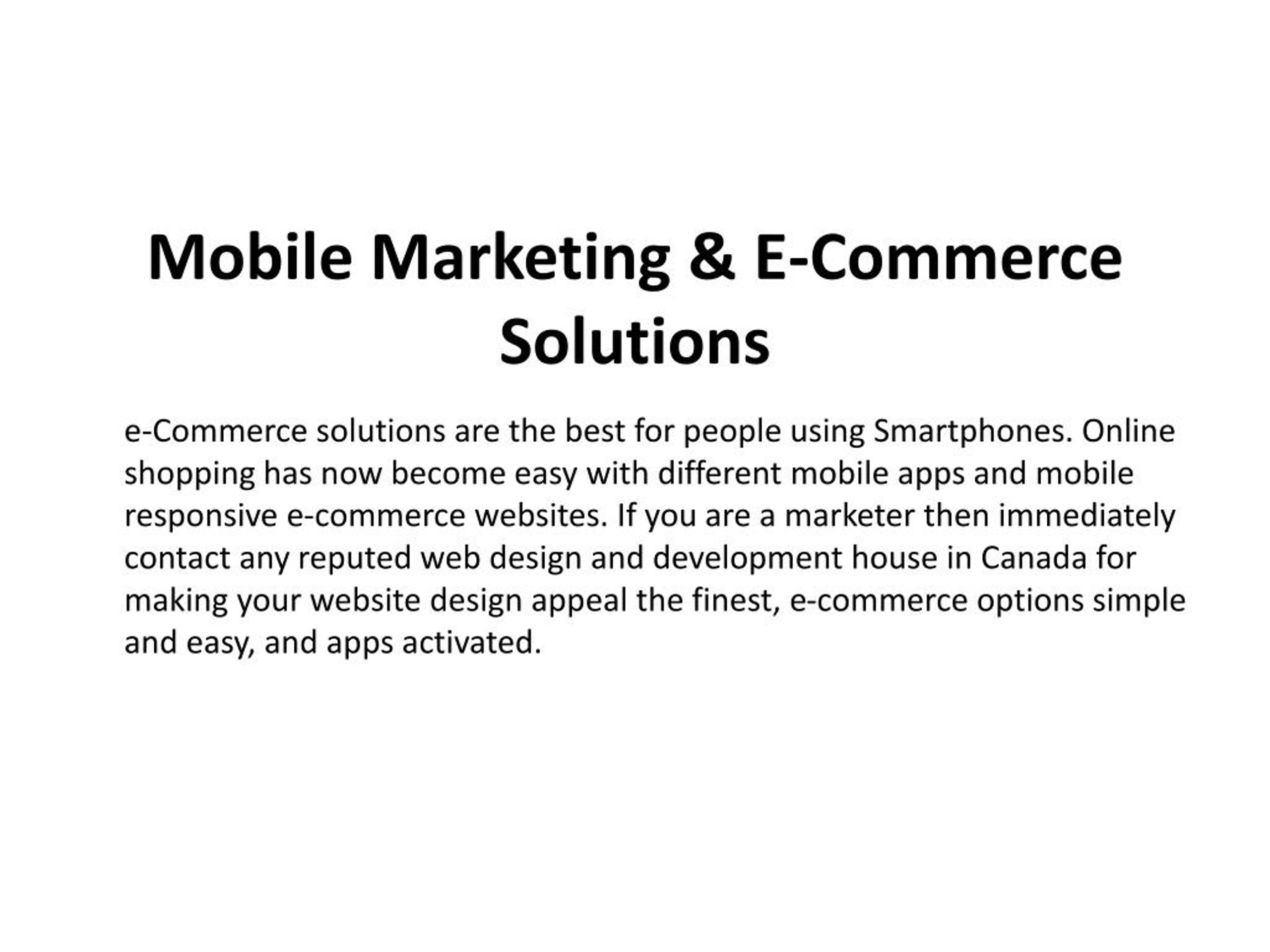 Mobile Marketing Strategies For E-commerce Businesses Mobile Marketing Strategies For E-commerce Businesses