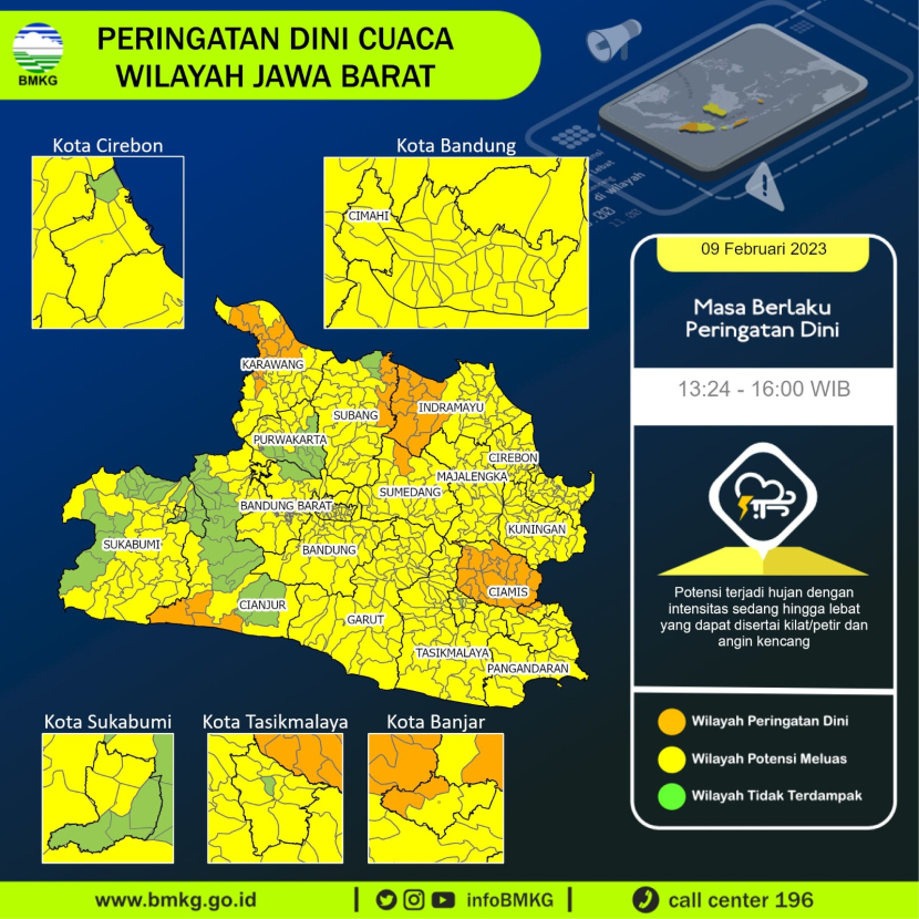 Prakiraan Cuaca Jawa Barat 23 April: Bandung Hujan Sepanjang Hari Prakiraan Cuaca Jawa Barat 23 April: Bandung Hujan Sepanjang Hari