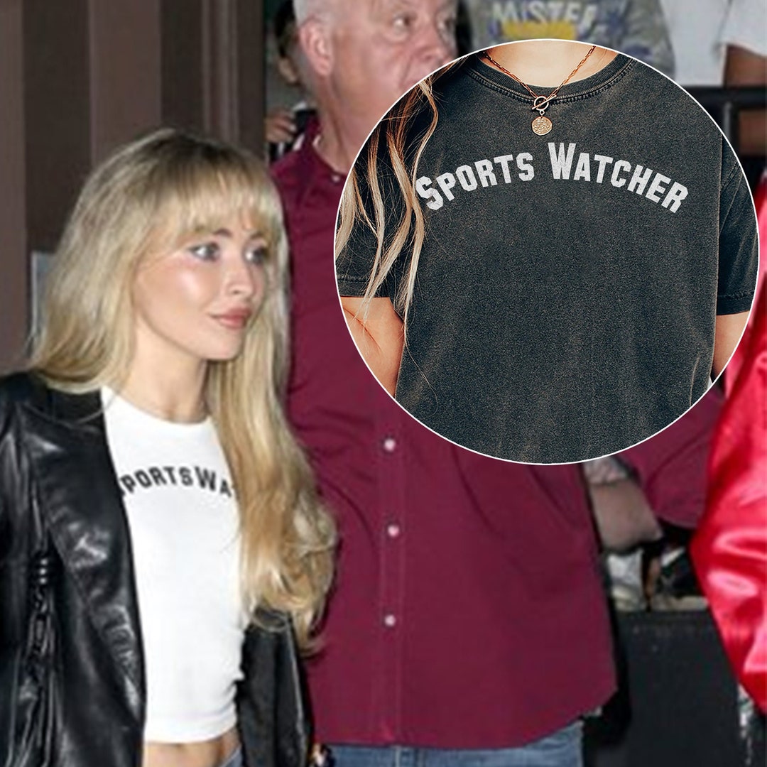 Sabrina Carpenter Sports A Self-Portrait Tee With Black Leggings Sabrina Carpenter Sports A Self-Portrait Tee With Black Leggings