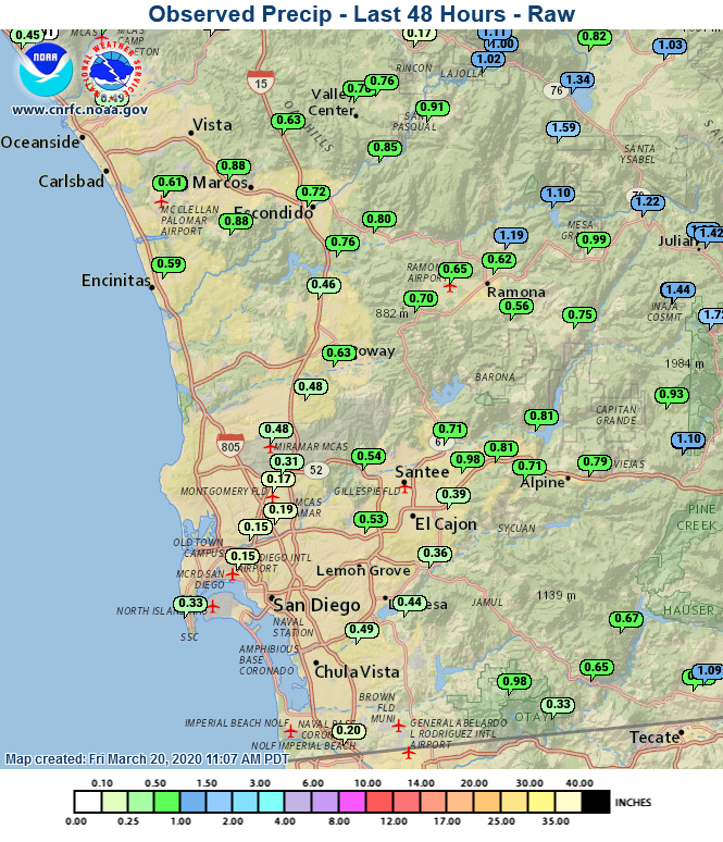 San Diego Rain Totals: CBS8.com's Up-to-Date Report San Diego Rain Totals: CBS8.com's Up-to-Date Report
