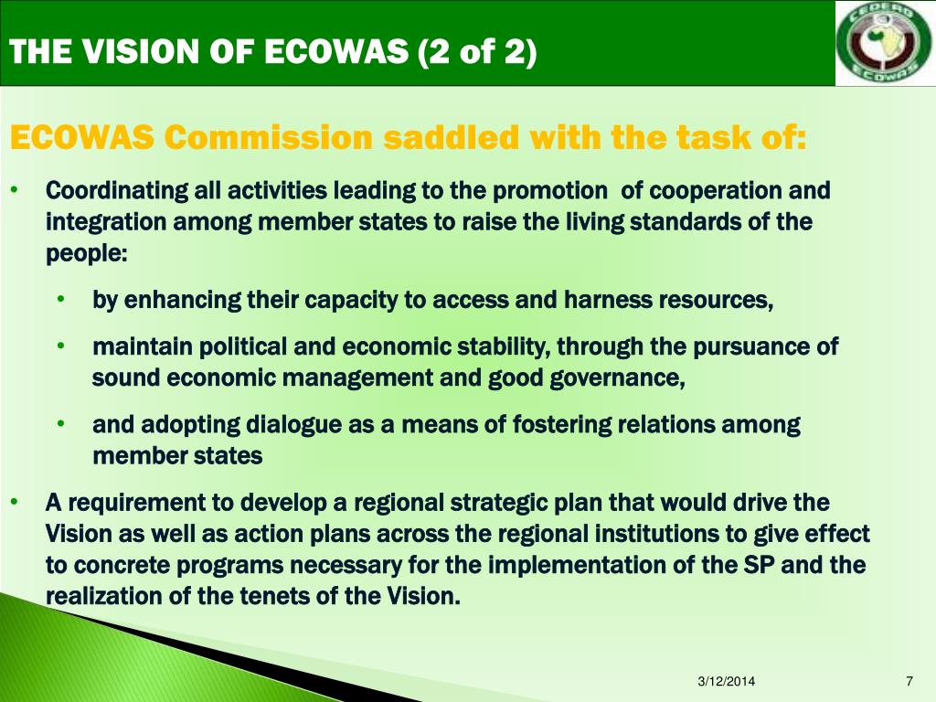 Strategic Planning For ECOWAS Economic Affairs: A Niger Retreat Report Strategic Planning For ECOWAS Economic Affairs: A Niger Retreat Report