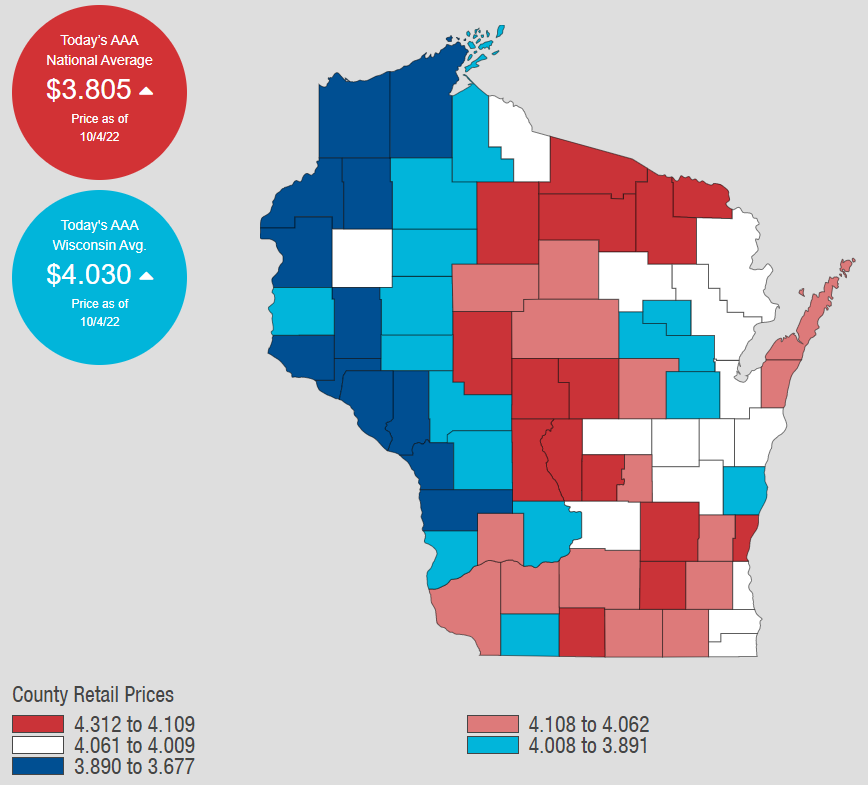 Wisconsin Gas Price Update: 3-Cent Increase To $2.98 Average